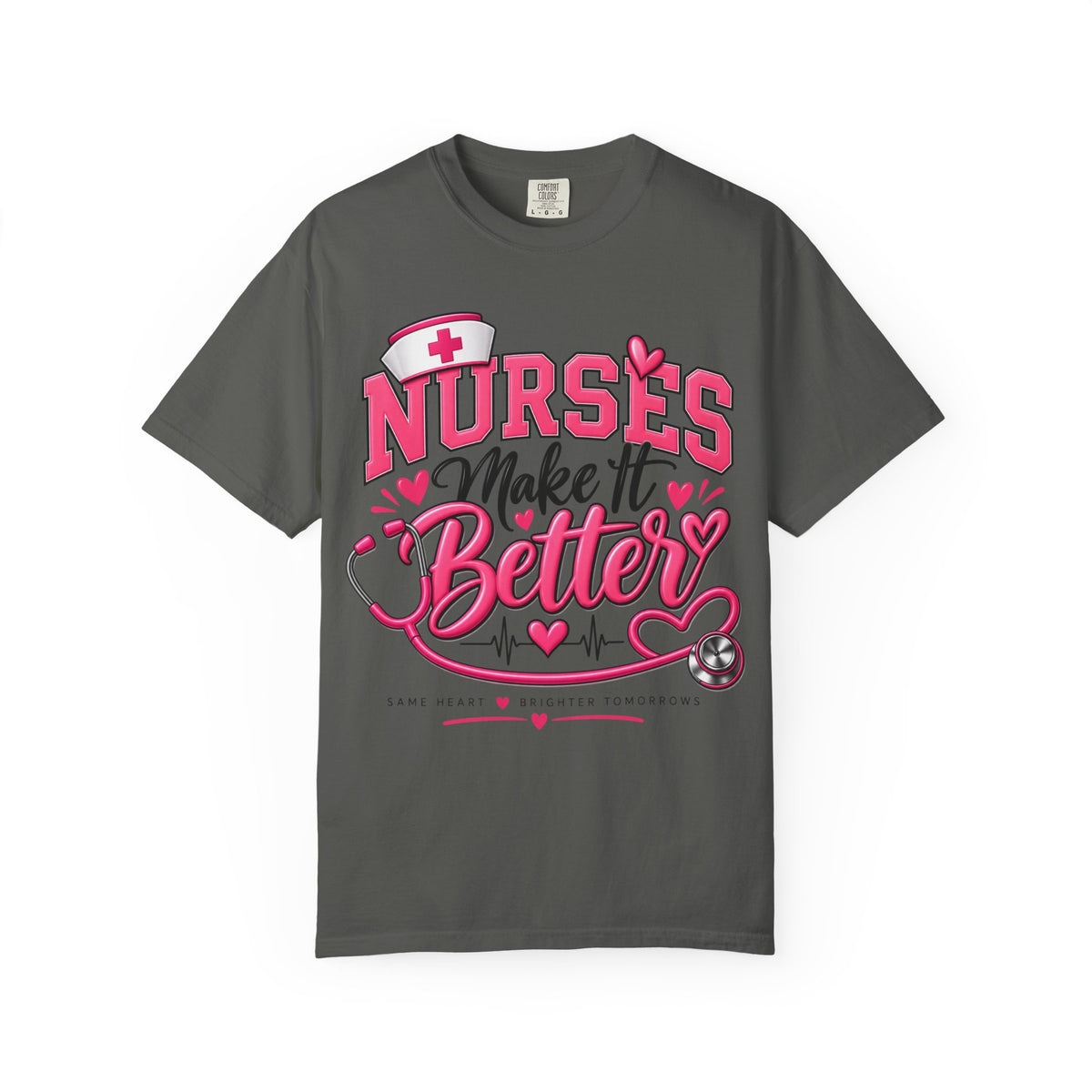 Nurse’s Make It Better Tee — Pink Stethoscope & Heartbeat Nursing Shirt
