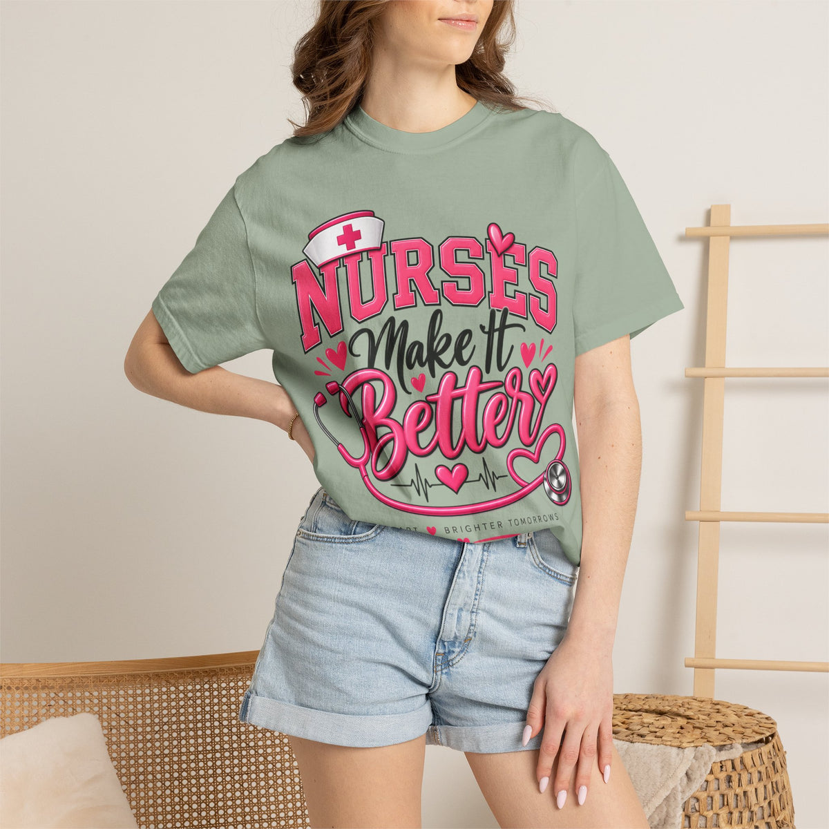 Nurse’s Make It Better Tee — Pink Stethoscope & Heartbeat Nursing Shirt