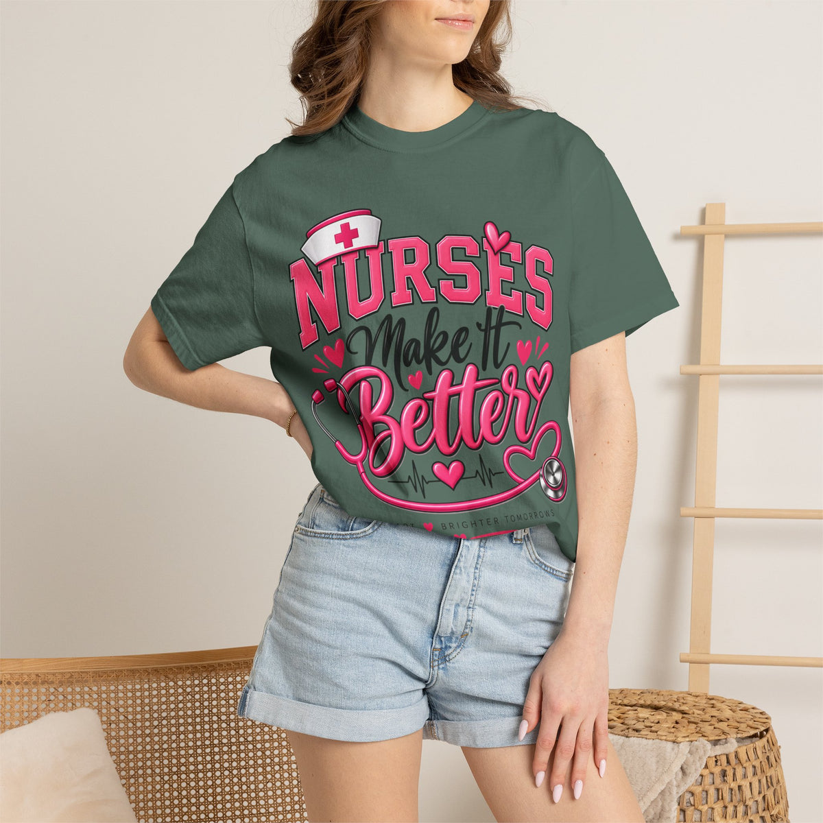 Nurse’s Make It Better Tee — Pink Stethoscope & Heartbeat Nursing Shirt
