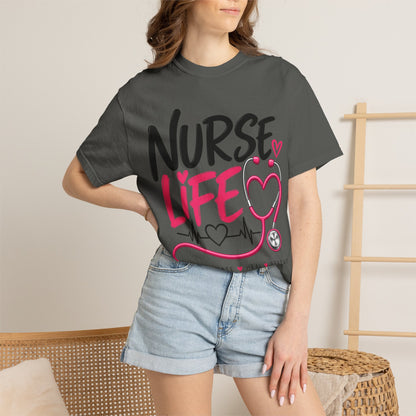 Nurse Life T-Shirt — Heartbeat Stethoscope Graphic Tee for Nurses