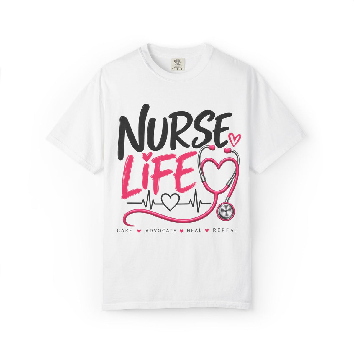 Nurse Life T-Shirt — Heartbeat Stethoscope Graphic Tee for Nurses