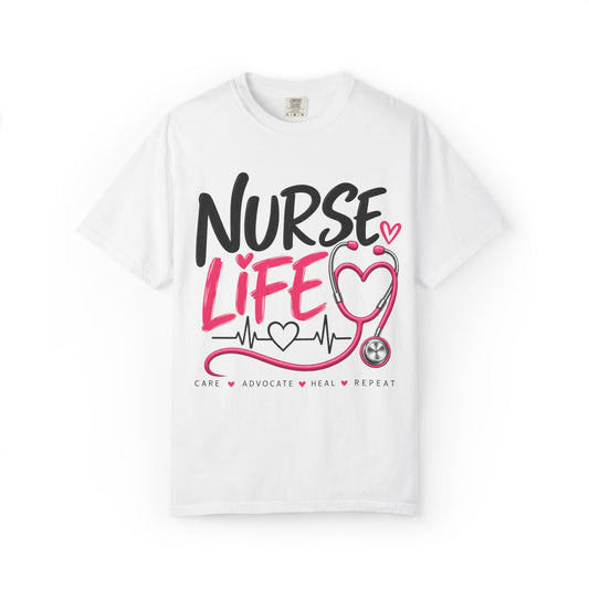 Nurse Life T-Shirt — Heartbeat Stethoscope Graphic Tee for Nurses