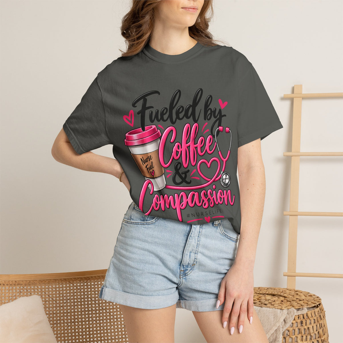 Fueled by Coffee & Compassion Nurse T-Shirt