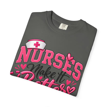 Nurse’s Make It Better Tee — Pink Stethoscope & Heartbeat Nursing Shirt